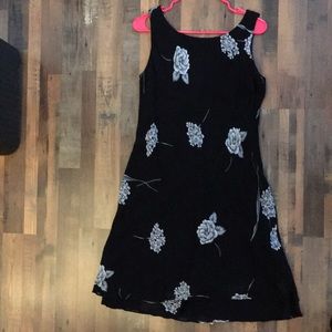 Black floral sleeveless dress